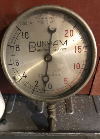 Antique Vintage C.  A.  Dunham Co.  4 Inch Brass Pressure Gauge By Marshallton.