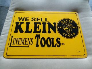 Vintage Klein Tools Porcelain Sign 1940 