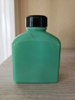 SCARCE RARE McKee Glass JADITE Jade - Ite Lotion Toiletry Bottle Vintage 2