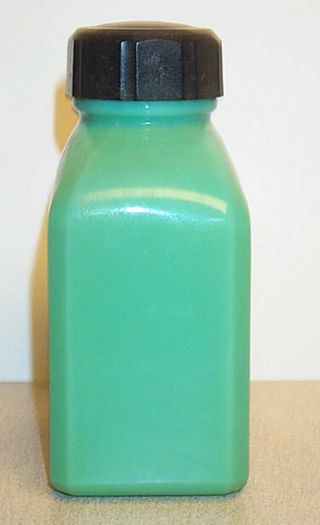 SCARCE RARE McKee Glass JADITE Jade - Ite Lotion Toiletry Bottle Vintage 7