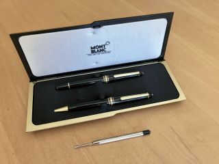 Vintage Montblanc 211 Fountain Pen & Meisterstuck Rollerball Pen Set W/ Box