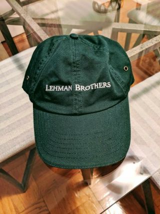 Vintage Authentic Lehman Brothers Green Baseball Hat Circa 2008