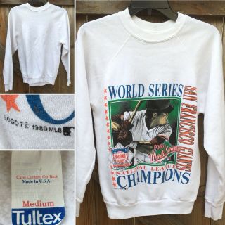 Vintage 1989 World Series San Francisco Giants Sweatshirt M Made In USA Tultex 6