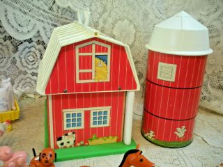 Vintage Fisher Price Little People Play Family Farm Barn 2501 PINK PIG 26pcs 4