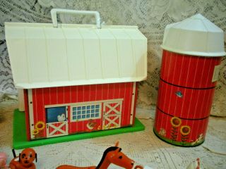 Vintage Fisher Price Little People Play Family Farm Barn 2501 PINK PIG 26pcs 5