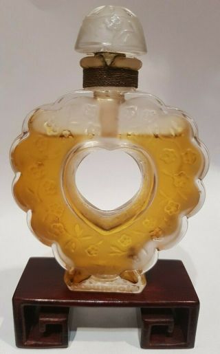 Rare Vintage Nina Ricci Coeur Joie Lalique Heart In Heart Bottle 10cm