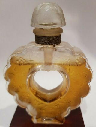 RARE Vintage Nina Ricci Coeur Joie LALIQUE Heart in Heart Bottle 10cm 5