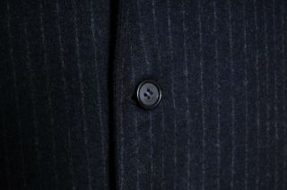 VTG ' 50s Botany 500 wool navy pinstripe 3 button single pleat suit 40 32.  5X31 4
