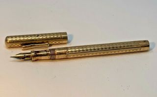 Conklin Metal Fountain Pen 3 Nib 4 - 3/4” Vintage Ink Rolled Gold 19864k