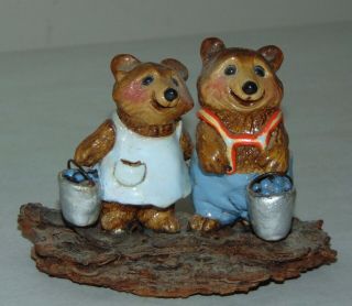 Rare 1977 Wee Forest Folk Miniature Blueberry Bears Br - 1 Retired