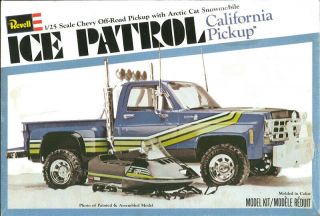 1/25 Ice Patrol California Pick Up,  Snowmobile Vtg Revell 1978 Model Kit