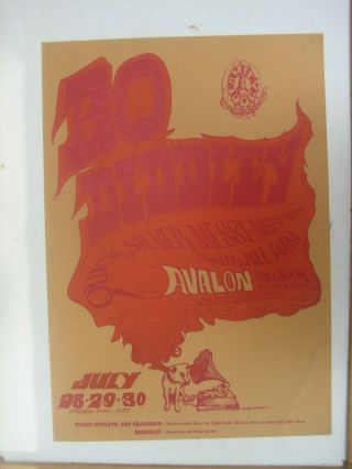 Rare Early Family Dog Concert Poster Fd - 18 - 0p - 1 // Bo Diddley Quicksilver 1966