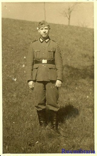 Port.  Photo: RARE Outdoor Pic German Elite Waffen Polizei Soldier Posed; 1940 2