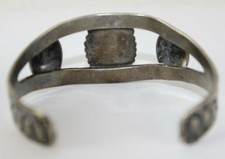 Pair Vintage Native American Indian Old Pawn Style Silver Cuff Bracelets NR WSC 6