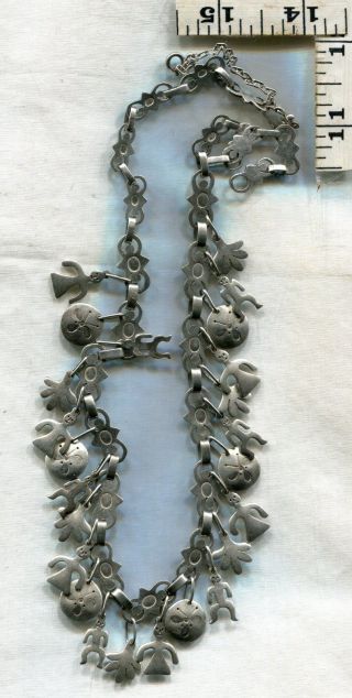 Vintage Sterling Bracelet Charm 96937 Heavy 48 Gram 21 Inch Charm Necklace $65