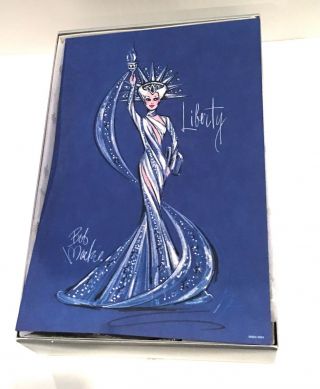 Rare Vintage Lady Liberty Barbie w/ Box & Artwork Signed by Bobo Mackie 8