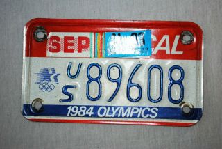 California 1984 Olympics Motorcycle License Plate Real Issue 1980 LAOOC Rare 2