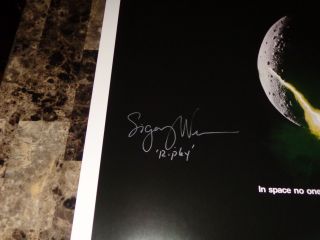 Sigourney Weaver Rare Signed Autographed Alien Full Size Movie Poster Ripley 9