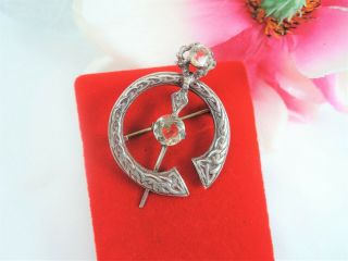 Vintage Sterling Silver Gemstone Scottish Hallmarked Stag Brooch Must C