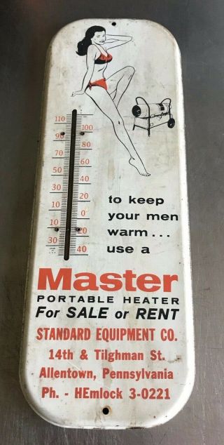 Vintage Master Portable Heater Advertising Thermometer 2