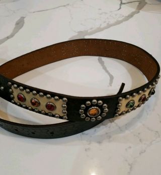 Ralph Lauren RRL Vintage Studded Brown Leather Belt 4
