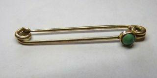 Victorian / Edwardian 9 Carat Gold & Turquoise Stock Tie Pin Bar Brooch Ysun286