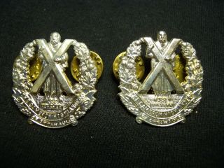 Cameron Highlanders Of Ottawa Post Ww Ii Collar Badges Q8 Camerons Canada