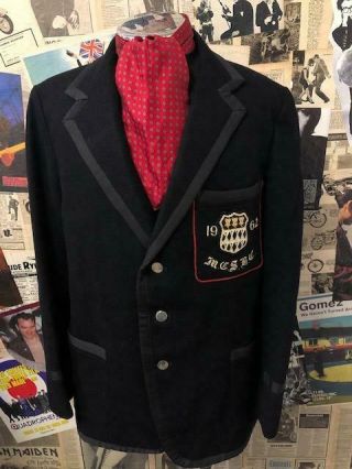 Rare Vintage 1960s Boating Blazer Jacket Black Wool Mod Size Medium