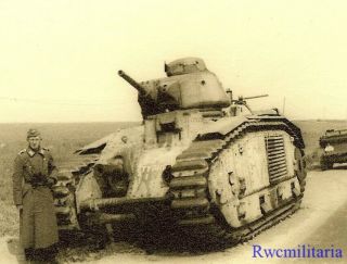 Best German Officer By Abandoned French Char B1 Panzer Tank " Typhon "