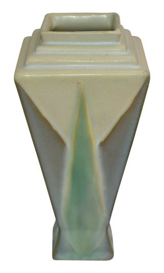 Vintage Roseville Pottery Futura Art Deco Torch Vase 380 - 6