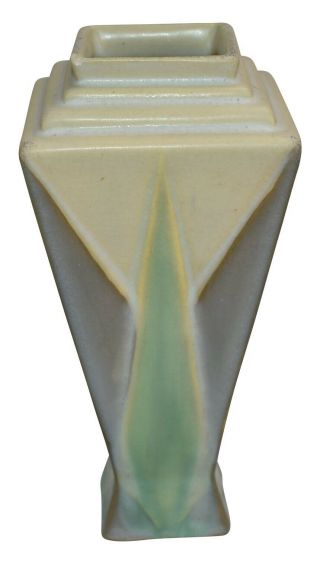 Vintage Roseville Pottery Futura Art Deco Torch Vase 380 - 6 2