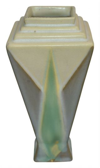 Vintage Roseville Pottery Futura Art Deco Torch Vase 380 - 6 3