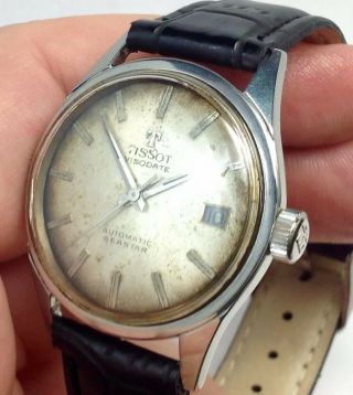 Vintage Tissot Seastar Visodate Swiss Made 21j.  Automatic Mens Watch W/date (e8)