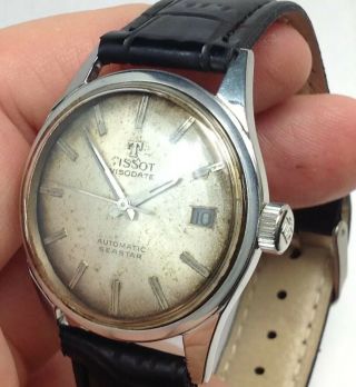 VINTAGE TISSOT SEASTAR VISODATE SWISS MADE 21J.  AUTOMATIC MENS WATCH W/DATE (E8) 2