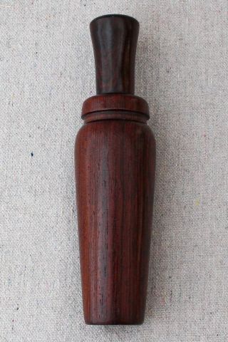 Vintage E.  V.  Iverson Wooden Rosewood Duck Call Brass Reed Hunting Goose Call