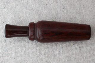 Vintage E.  V.  Iverson Wooden Rosewood Duck Call Brass Reed Hunting Goose Call 6