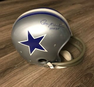 Cowboys Roger Staubach Signed Authentic Riddell Kra - Lite Rk Helmet Tristar Rare