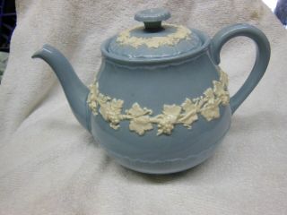 Wedgewood Queensware,  Blue Tea Pot,  Vintage