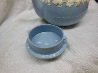 WEDGEWOOD QUEENSWARE,  BLUE TEA POT,  VINTAGE 3