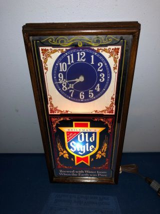 (vtg) Old Style Beer Illuminated Light Up Wall Hanging Clock Sign Game Room Rare