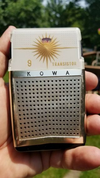 Vintage Kowa 9 Transistor (kt - 91) Pocket Radio,  Sunburst Face