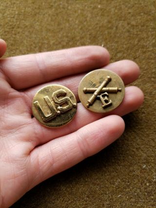 Wwii Us Army Field Artillery Company E Enlisted Collar Insignia Pin Set