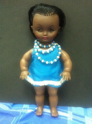 Vintage Old Bella France Baby Black Doll
