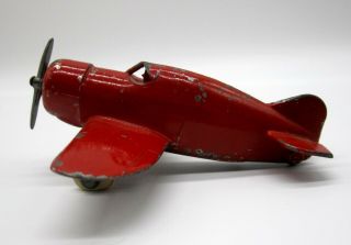 Vintage Caw Slush Mold Slush Cast Metal Red Plane Airplane - Very Scarce C.  A.  W.