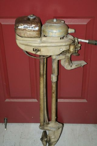 Vintage Neptune Mighty Mite 1.  7hp Outboard Boat Motor Parts Repair Wc - 1 1950 