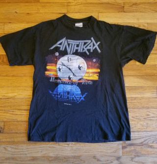 1990 Anthrax Persistence Of Time Vintage Licensed Concert Tour T Shirt L Usa