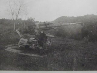 GERMAN ANTI AIRCRAFT GUN IN HILLS OF PALERMO Vtg 1940 ' s WW2 PHOTO 2