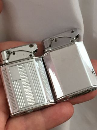 2 Vintage Beney Pocket Lighters From England - Same Model - Different Finishes