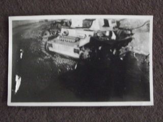 Wrecked German Tank Vtg 1940 