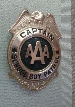 Vintage Aaa School Boy Safety Patrol Captain’s Badge Grammes 1930 